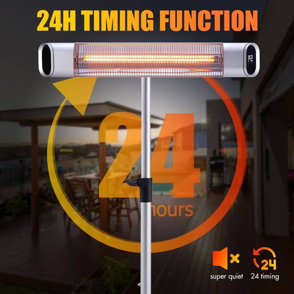 1500-Watt Portable Electric Wall Heater with LED Display and Remote  Infrared Carbon Tech Space Heater Indoor/Outdoor Use KF020208-01-c - The  Home Depot