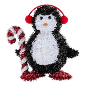 12 in Tinsel Table Top Penguin