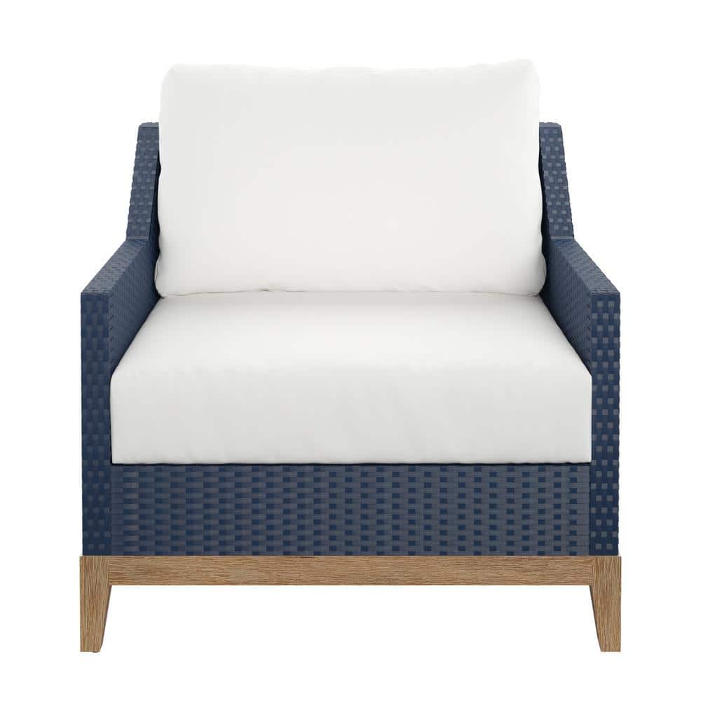Metal Outdoor Lounge Chair with White Cushion
