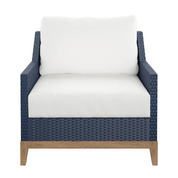 TK CLASSICS Metal Outdoor Lounge Chair with White Cushion