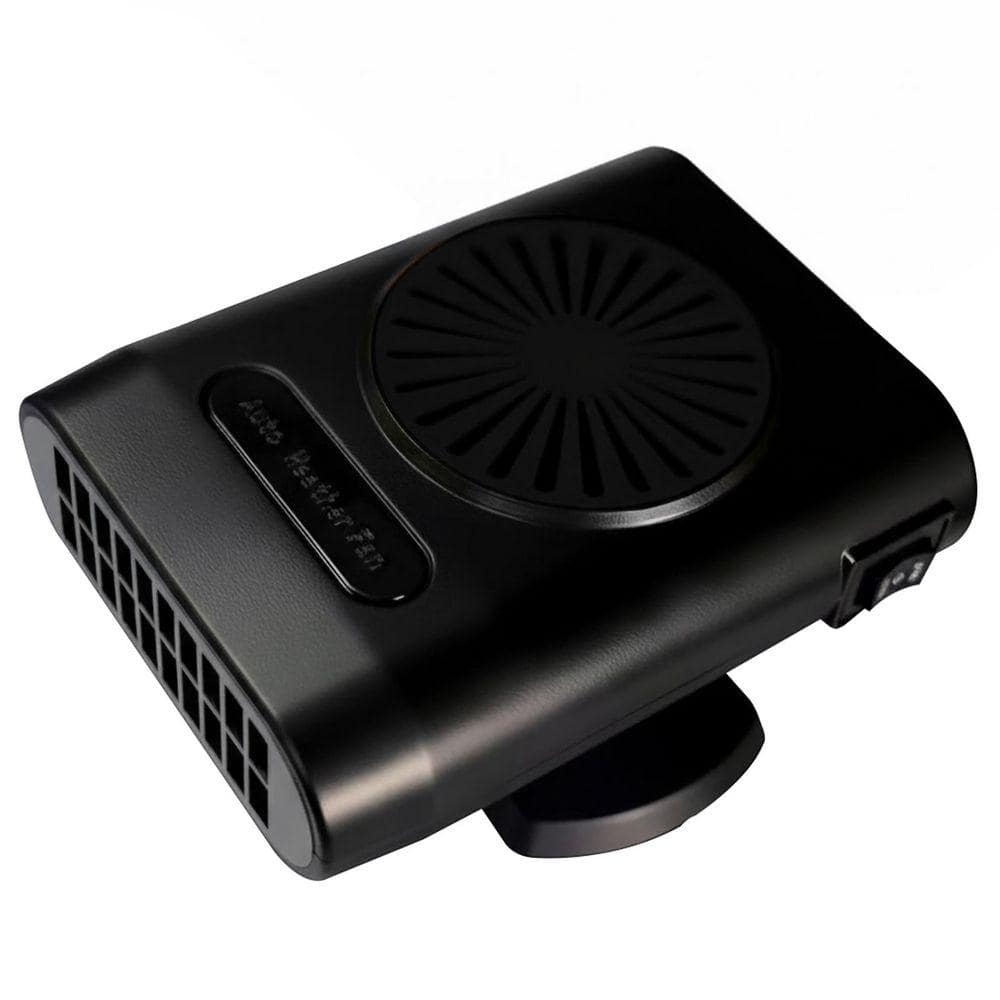 200W 12V Car Heater Defroster 2-in-1 Heating Cooling 360° Adjustable ABS Polymer Black 1 Pack for 12V Vehicles