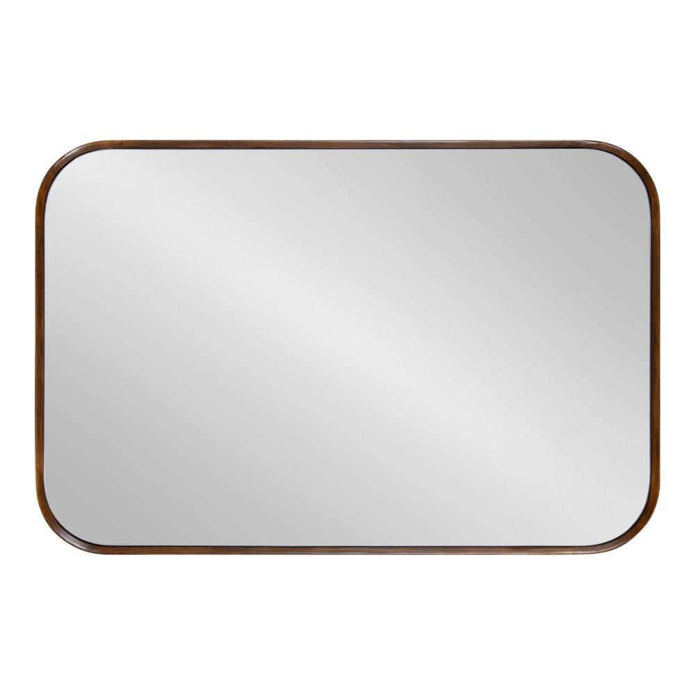 Nordlund Modern Walnut Brown Wood Framed Wall Mirror, 23x35