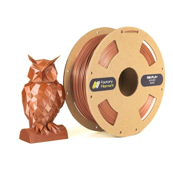 1. 75mm Copper Silk PLA 3D Printer Filament, 1 KG Spool, Dimensional Accuracy +/-0.02 mm