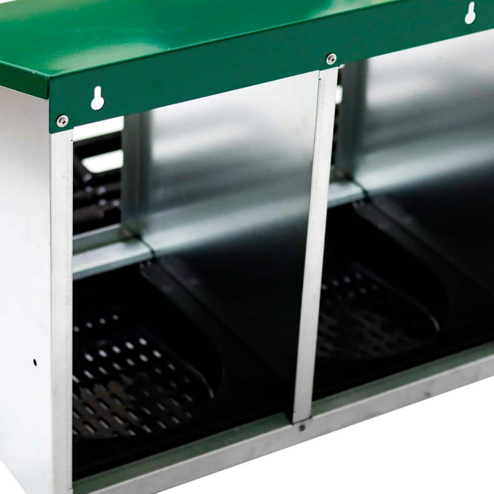 Green Galvanized Steel 3-Compartment Chicken Nesting Box