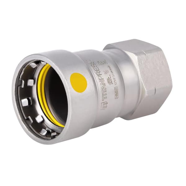 T TITANPRESS 1-1/2 in. x 3/4 in. Carbon Steel Press x FPT Reducing Female Adapter HNBR Gas