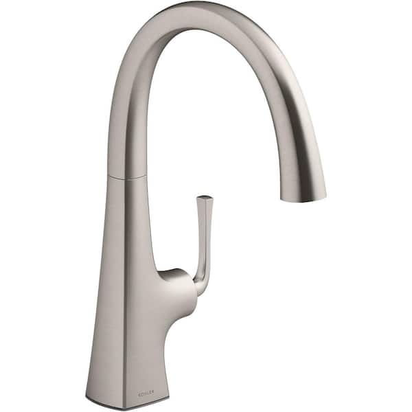 KOHLER Graze Single Handle Bar Faucet with Swing Spout in Vibrant Stainless