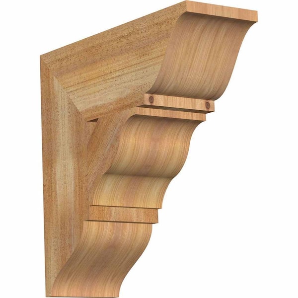 Ekena Millwork 6 in. x 18 in. x 18 in. Western Red Cedar Funston Traditional Rough Sawn Bracket