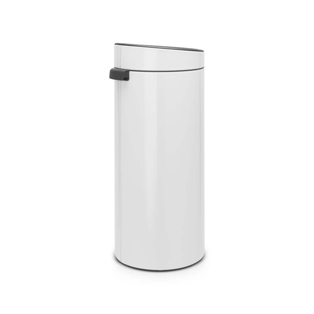 White Stainless Steel 30L Fingerprint Resistant Round Bin