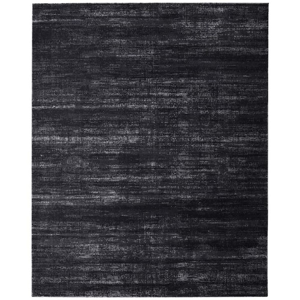 Black, Gray 9 ft. x 13 ft. Solid Color Area Rug