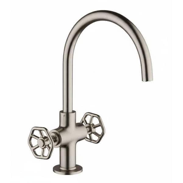 LaToscana Lucia 2-Handle Single-Hole Bathroom Faucet in Brushed Nickel