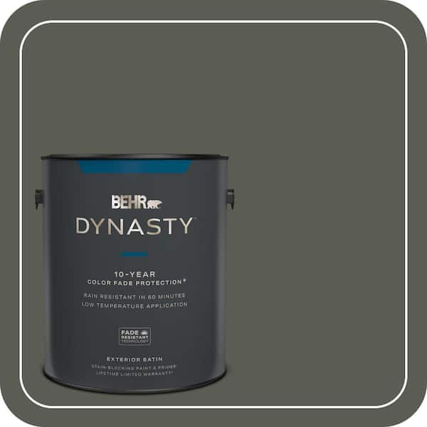 BEHR DYNASTY 1 gal. #N380-7 Black Bamboo Satin Enamel Exterior Stain-Blocking Paint & Primer