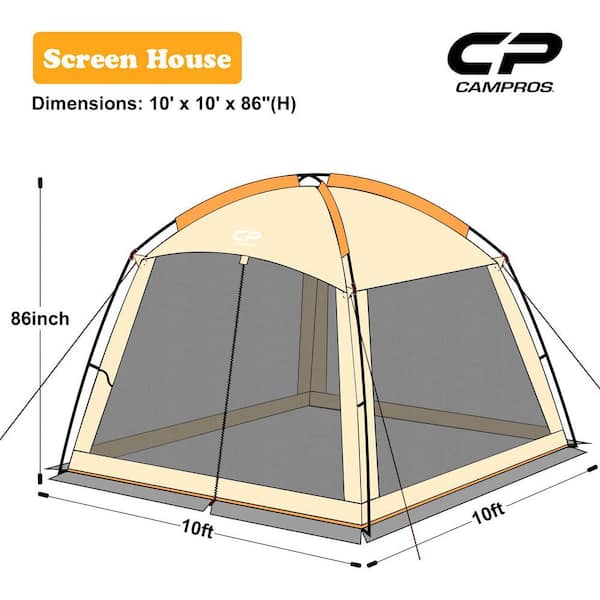 Cesicia 10 x 10 ft. Mesh Net Wall Canopy Screen Dome Tent in Khaki