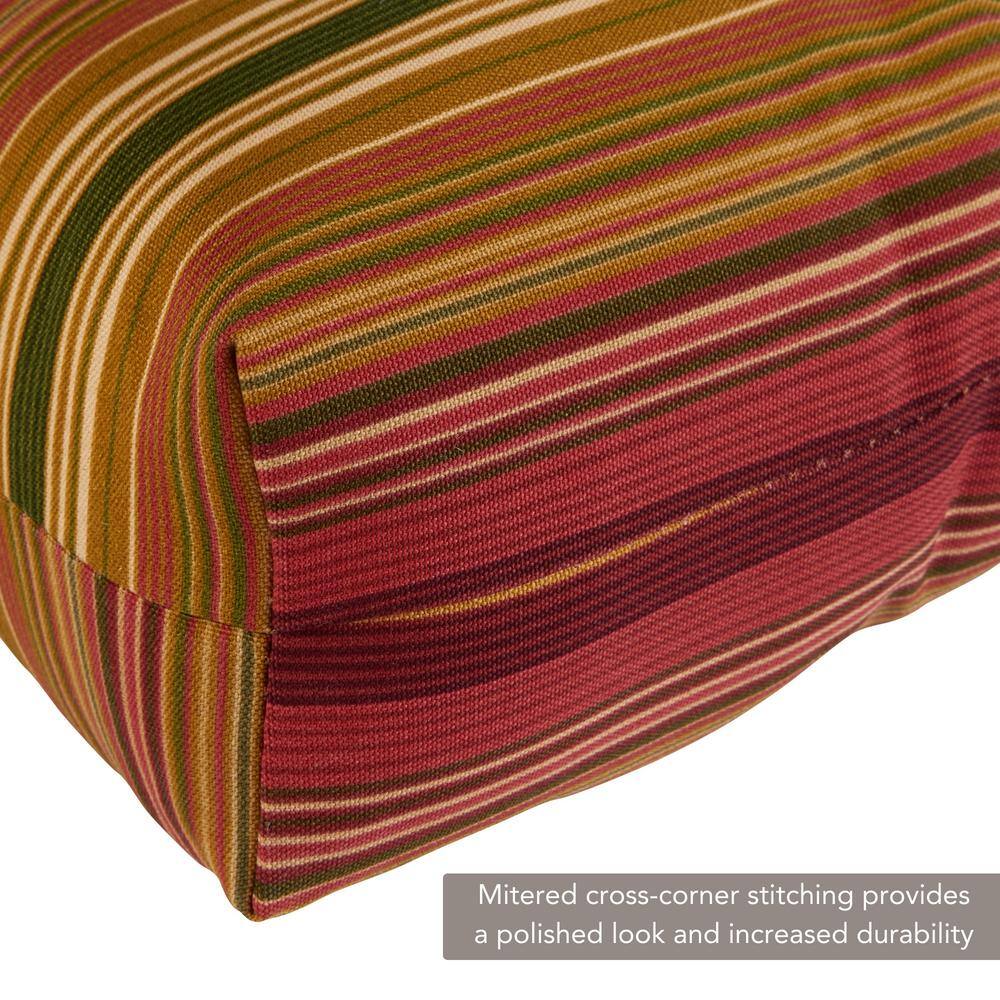 Kinnabari Stripe Transitional Outdoor Chair Cushion 42"x21"