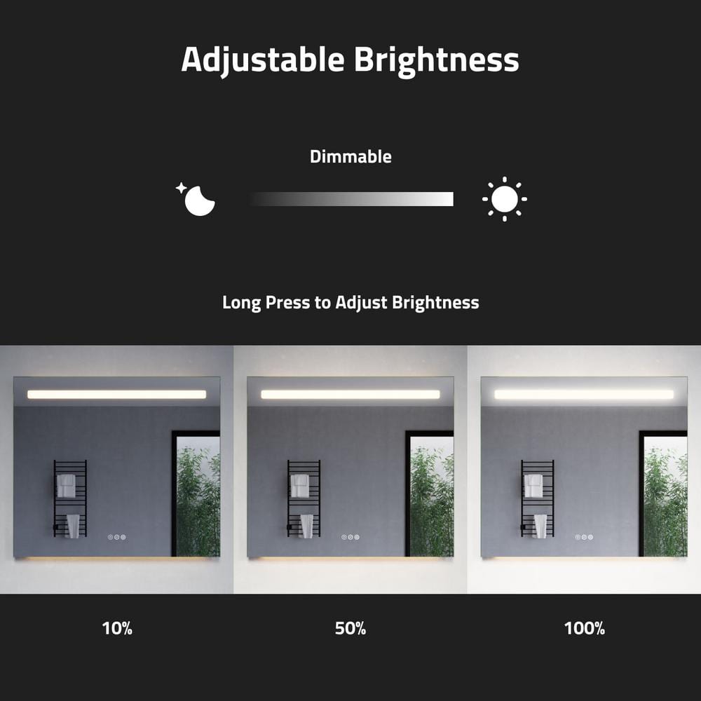 32-Inch Frameless LED Bathroom Vanity Mirror with Defogger
