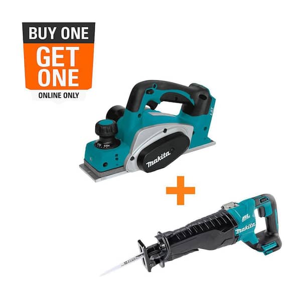 18V LXT Lithium-Ion 3-1/4 in. Cordless Planer (Tool-Only) with 18V LXT Brushless Variable Speed Reciprocating Saw