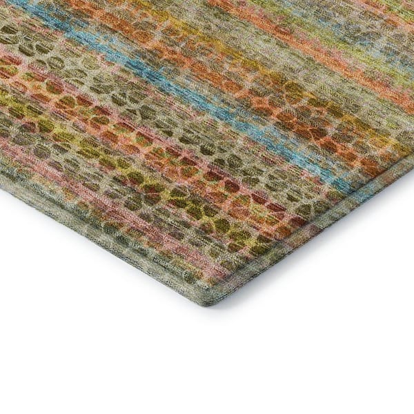 Mayfield Premium Machine Washable Abstract AMF2155 Coral 3 ft. x 4 ft. Area Rug