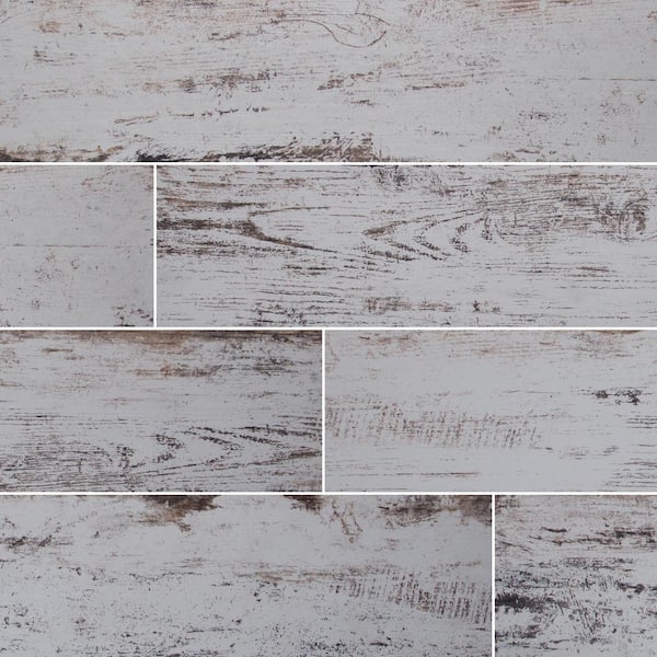 MSI White Washed Wood 6 in. x 36 in. Matte Porcelain Floor and Wall Tile (13.5 sq. ft./Case)