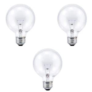 40-Watt G25 E26 Globe Double Life Incandescent Clear Light Bulb in 2700K Soft White Color Temperature (3-Pack)