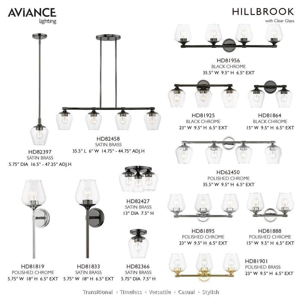 Willow Polished Chrome 2-Light Vanity Sconce with Clear Glass