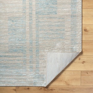 Allegro Light Beige/Blue Geometric 9 ft. x 12 ft. Indoor Area Rug