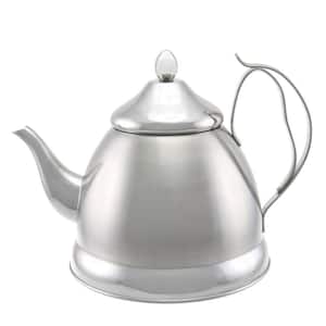 Nobili-Tea 8-Cup Brushed Stainless Steel with Stainless Steel Infuser Basket Tea Kettle