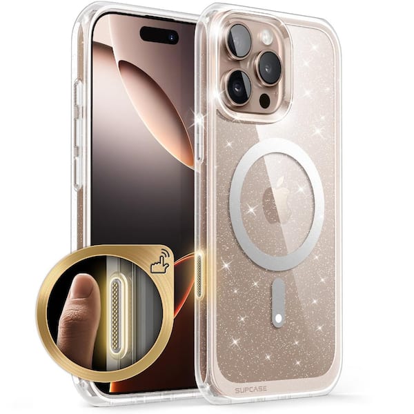 SUPCASE iPhone 16 Pro 6.3 inch Unicorn Beetle MAG Slim Clear MagSafe Camera Control Button Case-Glitter Pink