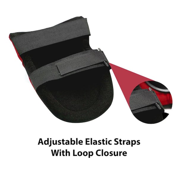 Safe Handler Knee Pads – Tough Cap | Thick Foam Padding, Adjustable Elastic Straps (Red)