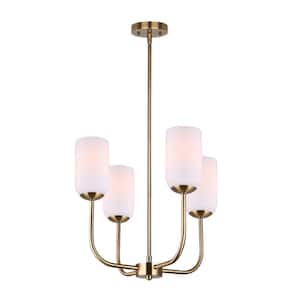 Novalee 4 Light Gold Modern Chandelier for Dining Rooms and Living Rooms