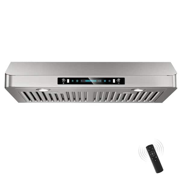 30 in. 900 CFM Ducted Under Cabint Range Hood in Stainless Steel with 3-Way Venting, Adjustable LED and Gesture Control