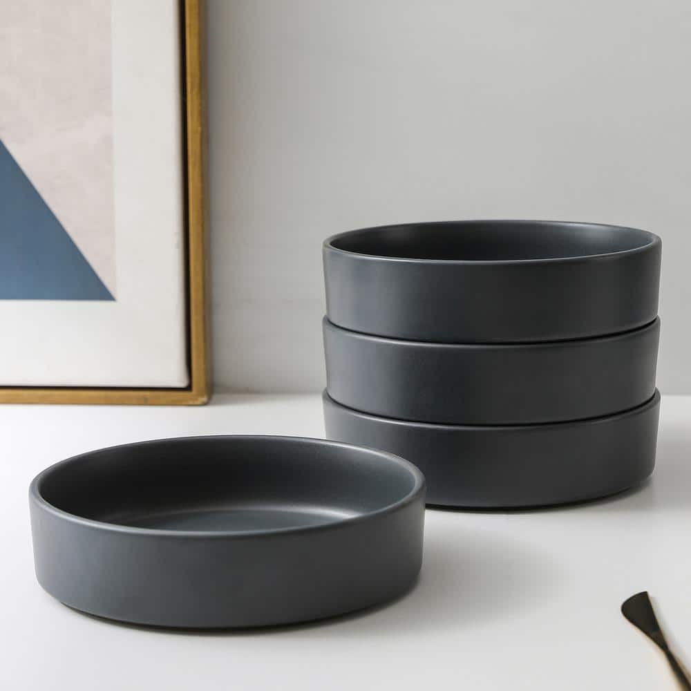 Celina 16-Piece Grey Stoneware Dinnerware Set
