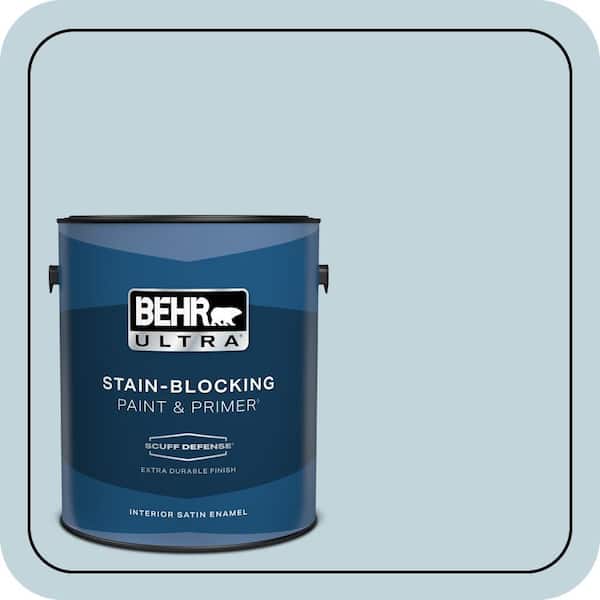 BEHR ULTRA 1 gal. #S470-1 Cloudy Sky Extra Durable Satin Enamel Interior Paint & Primer