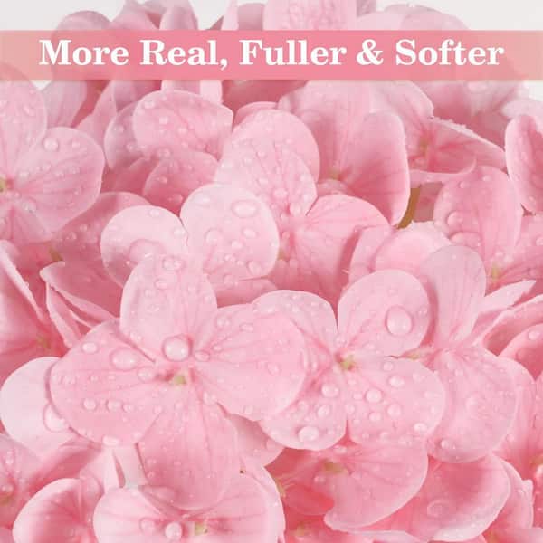 Real Touch 22.5 in Pink Artificial Hydrangea Flowers CABWBQ042