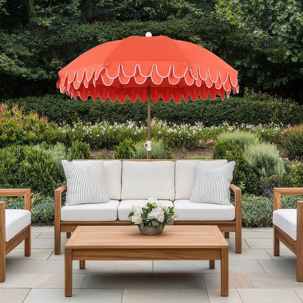 6ft red white striped patio umbrella Shop 6 Ft Large ensuring a stable and wind Stripe Patio Umbrellas | Joss