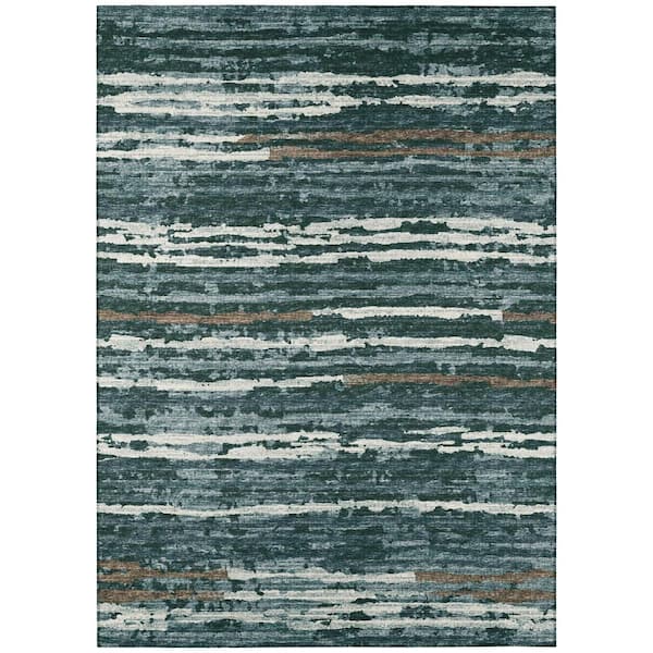 Addison Rugs Evolve Midnight 8 ft. x 10 ft. Stripe Area Rug