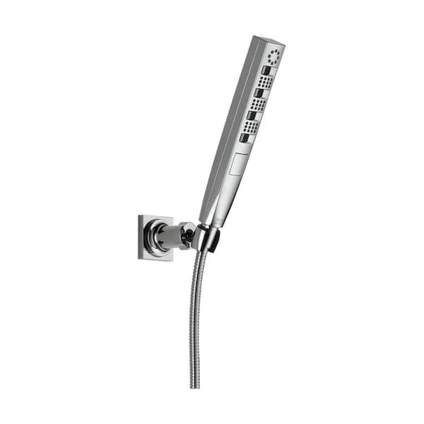 Delta 4-Spray Patterns 1.75 GPM 1.43 in. Wall Mount Handheld Shower Head with H2Okinetic in Chrome