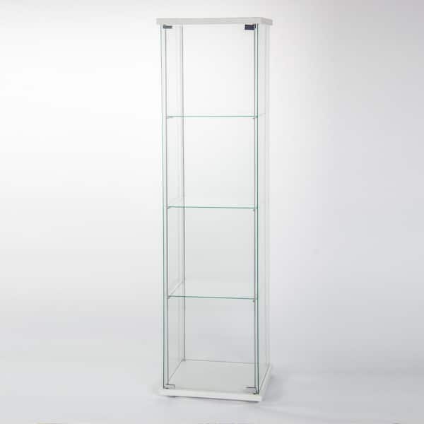  64H Glass Display Cabinet, 4-Shelf Glass-Door Cabinet