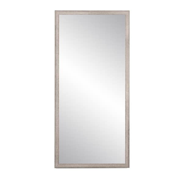 BrandtWorks 29 in. W x 63 in. H Rectangle Framed Gray and White Mirror