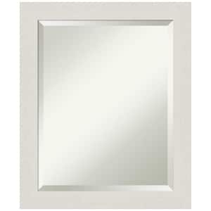 Rustic Plank White Narrow 19.5 in. H x 23.5 in. W Framed Wall Mirror