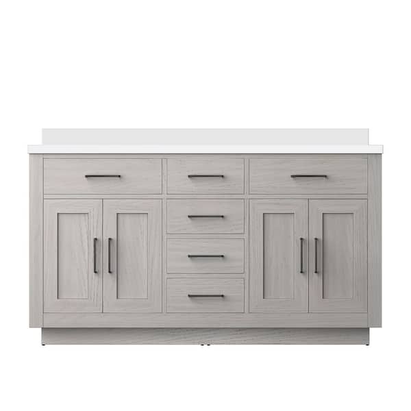 Condor 60 in. W x 22 in. D White Oak Double Bath Vanity with Cultured Marble Top