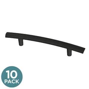 Arched 3-3/4 in. (96 mm) Matte Black Cabinet Drawer Bar Pull (10-Pack)