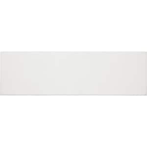 Stencil White 4 in. x 12 in. Glazed Porcelain Flat Floor and Wall Tile (8.72 sq. ft./Case)