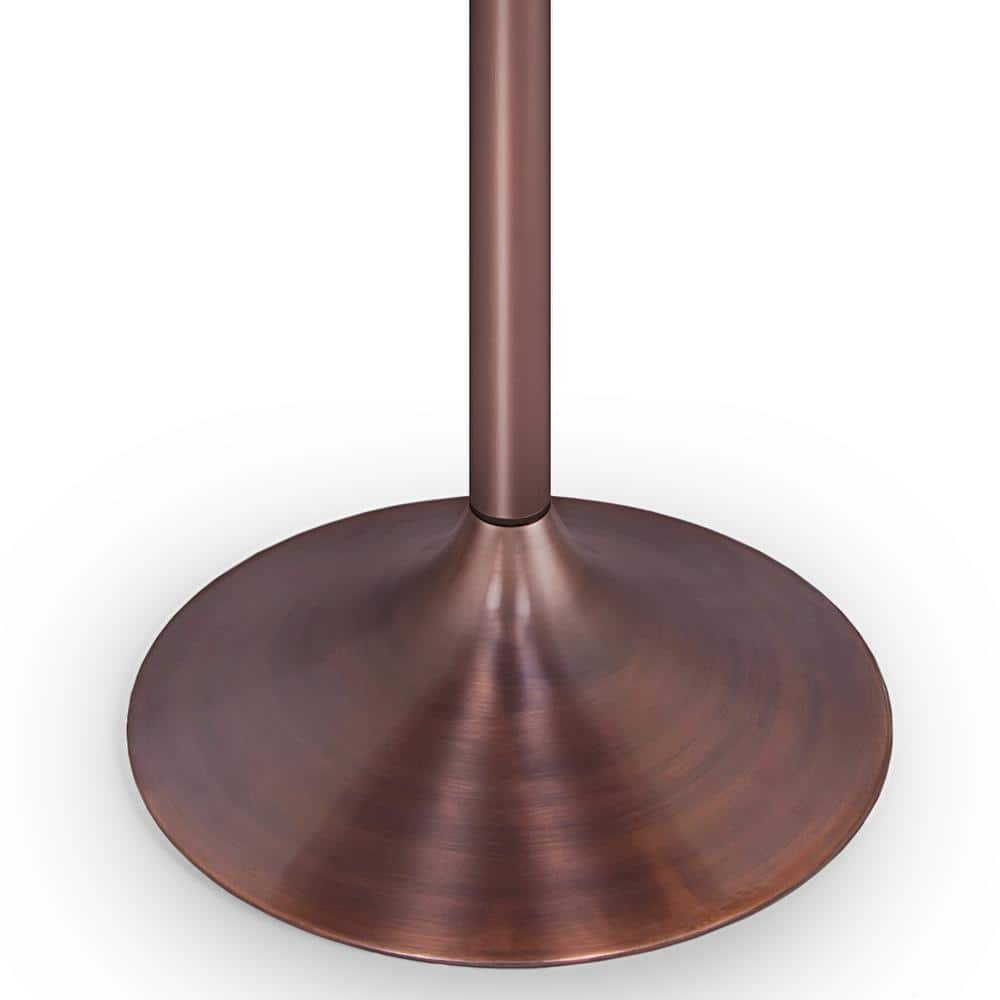 Osborne 36" Round White Marble Dining Table with Copper Base