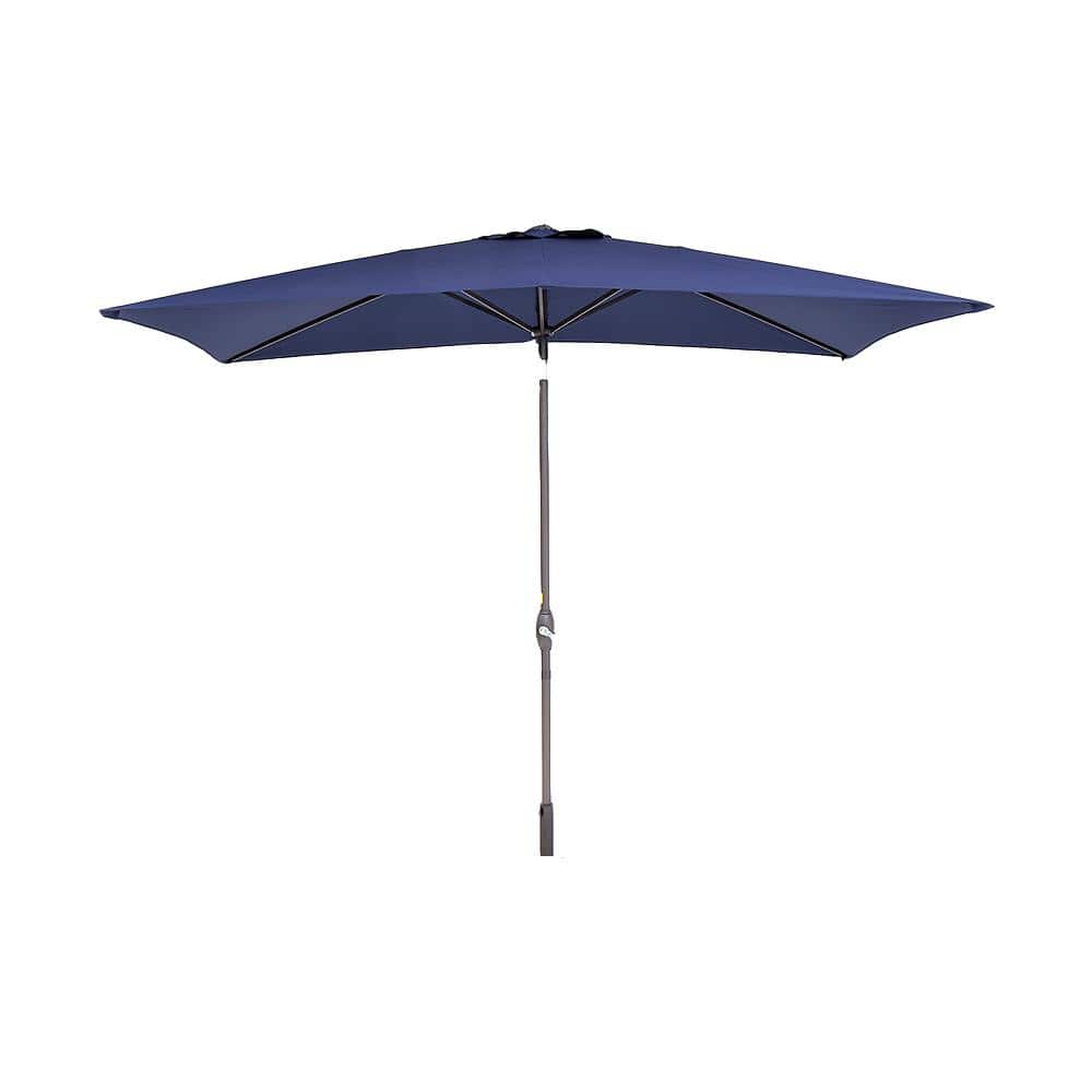 10 ft. x 6.5 ft. Rectangular Market Outdoor Patio Umbrella with Crank Weath