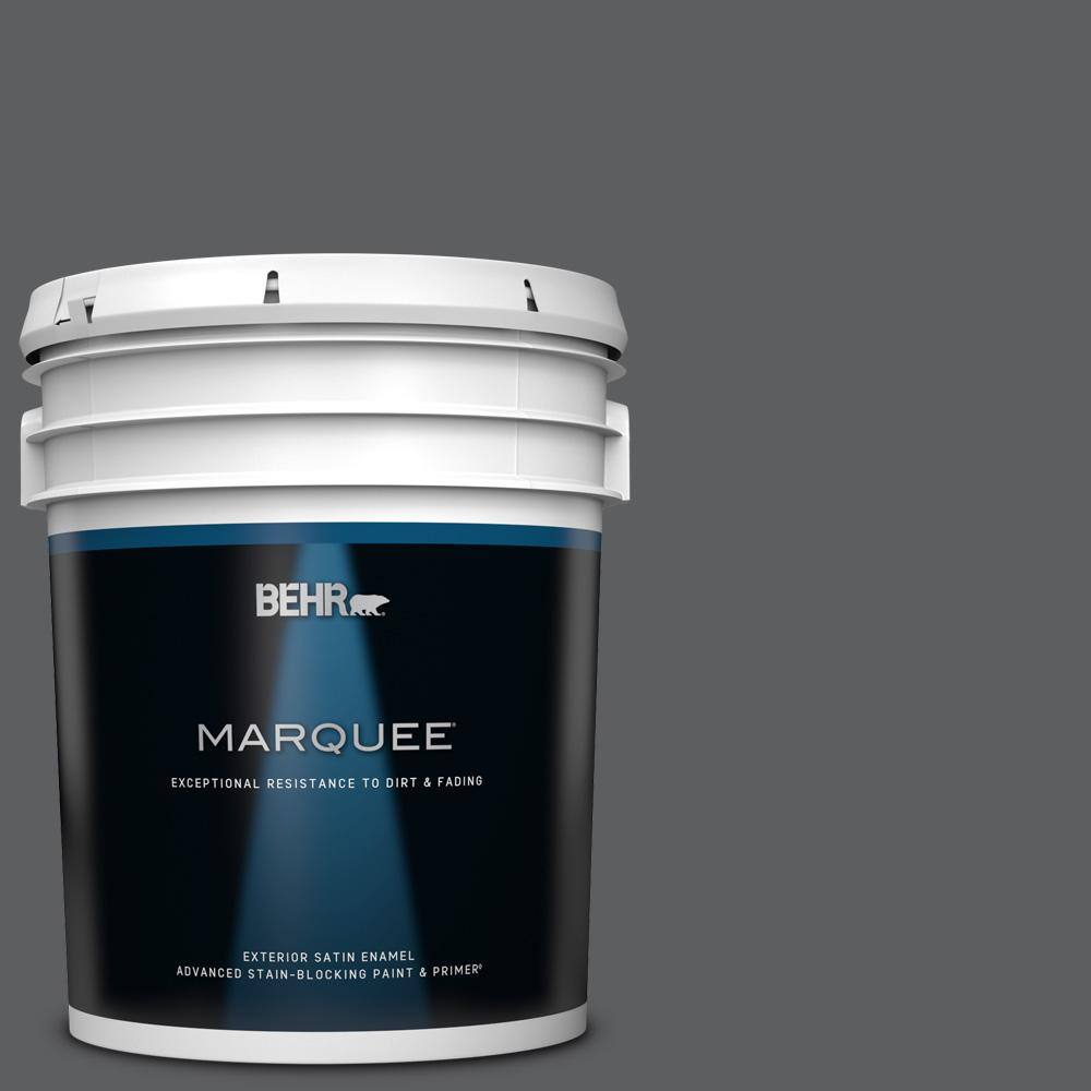 5 gal. #N500-6 Graphic Charcoal Satin Enamel Exterior Paint & Primer