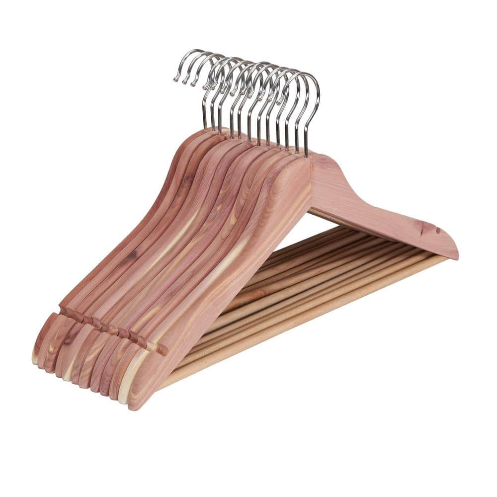 HOUSEHOLD ESSENTIALS Brown Cedar Sweater Hangers 12-Pack