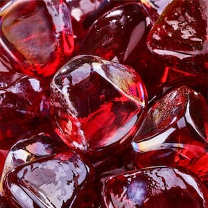 10 lbs. of Ruby 1 in. Fire Glass Diamonds