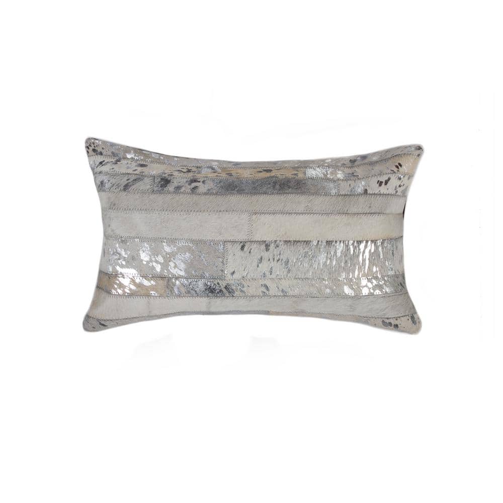 Torino Madrid Cowhide Gray & Silver Animal Print 12 in. x 20 in. Throw Pillow price history on PriceWatchPro