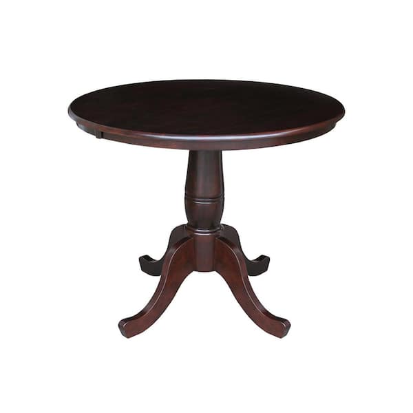 International Concepts Rich Mocha 36 in. Round Solid Wood Dining Table