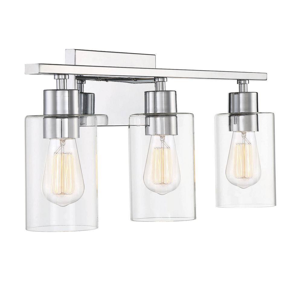 Lambert 3-Light Polished Chrome Bathroom Vanity Fixture
