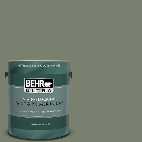 BEHR ULTRA 1 gal. #UL210-4 Cactus Garden Semi-Gloss Enamel Interior Paint and Primer in One